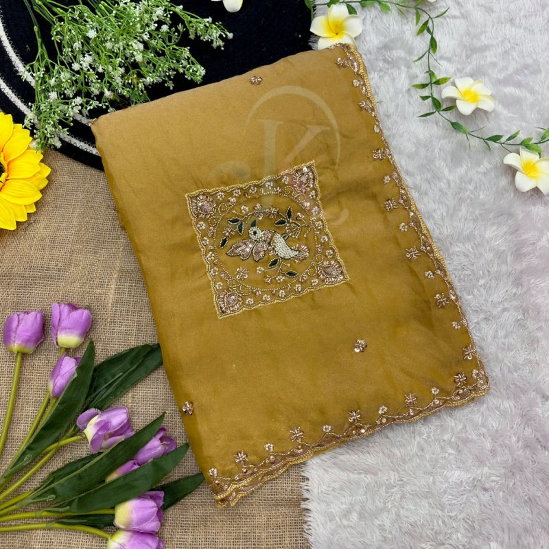Jk 502 Soft Fabric Embroidery Work Saree